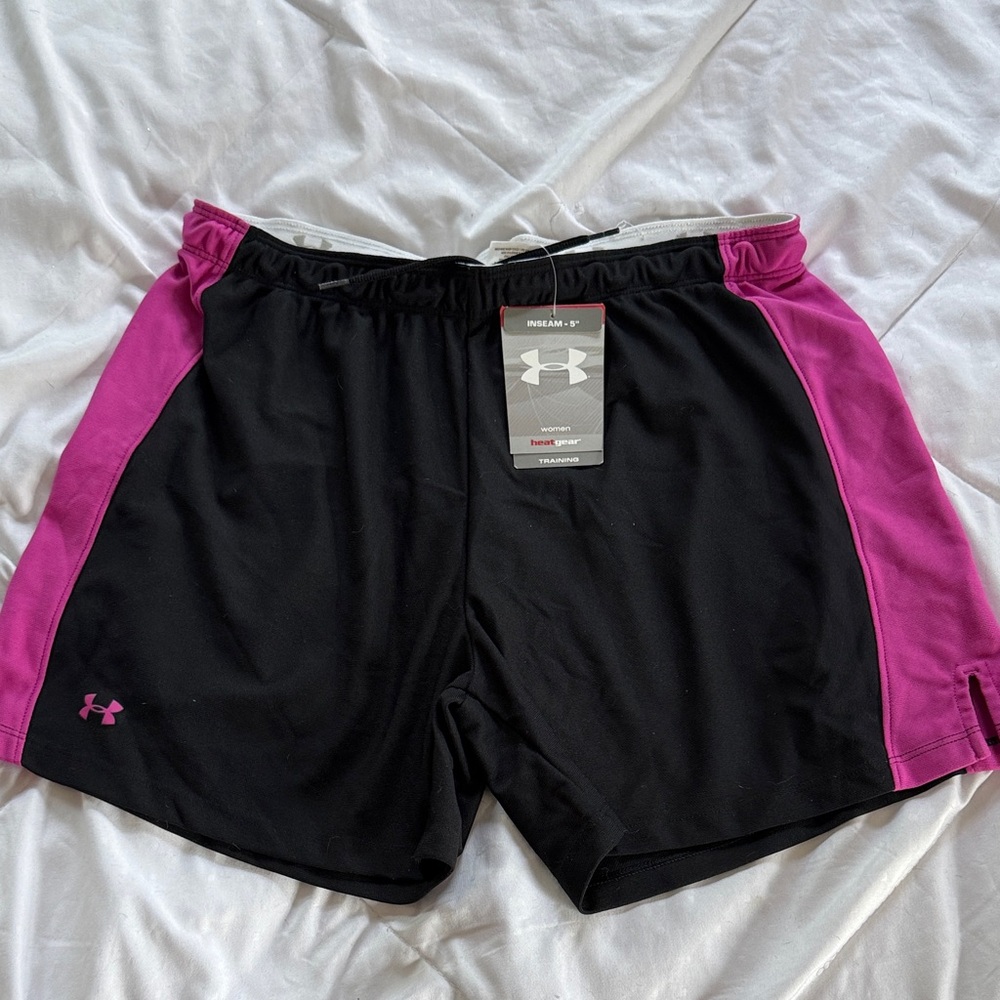 Under Armour Women's Athletic Shorts Black with Pink Accents